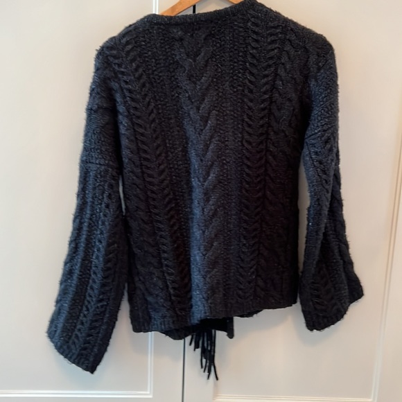 Line cardigan with fringe - Picture 4 of 4